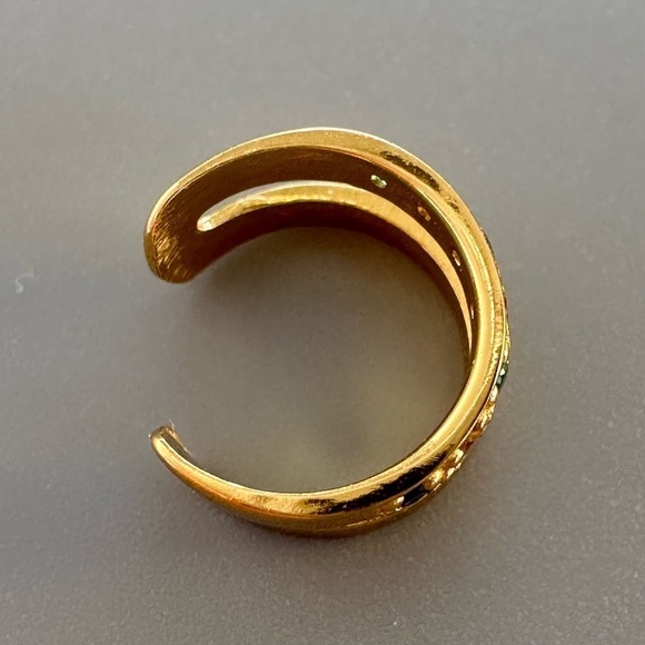 14K Gold Vermeil Multicolor Rainbow Ear Cuff Earring - Picture 7 of 12